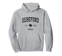 Hereford Texas TX Vintage Sports Design Black Print Pullover Hoodie