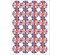 Hereford Union Jack Circular Matt Paper Stickers A4 Sheet of 24 (Each Sticker is 45mm Diameter)