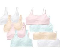 Herepai Training Bras for Girls Seamless Adjustable Cotton Cami Bralettes 7-14Y, Mixed 8 Pack, 10-12 Years