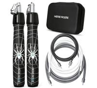 Hererope 3 In 1 Jump Rope for Men & Women, 1/6lb, 1/4lb, 1/2lb Interchangeable Weighted Jump Rope Set with Precision Ball-Bearing, Anti-Slip Leather Grip - Jump Ropes for Fitness, Speed Training