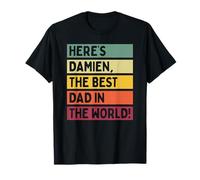Here's Damien The Best Dad In The World Father's Day Retro T-Shirt