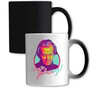 Here's Johnny Vaporwave Styled Axe Break Door Art Color Changing Mug White