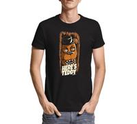 Here's Teddy - Men's Short-Sleeved T-Shirt, Model: 216A, Black/White, XL