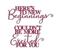 Here's to New Beginnings Die Cuts for Card Making, Word Metal Cutting Dies for Paper Scrapbooking, DIY Stencils for Album Party Wedding Festivals Decoration, KDQ287