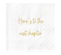 Here's to the Next Chapter Napkins - Good Luck & Congratulation Napkins for Graduation, New Job & Retirement Parties - 30 Pack, 2-Ply, 4.5 x 4.5 in