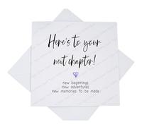 Here's To Your Next Chapter Card, New Beginnings Adventures and Memories to be Made card, for any occasion New Job, University, Exam Results, Starting School