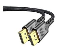 Herfair 8K DisplayPort Cable 1.4, DP Male to Male Wire 8K@60Hz, 4K@144Hz, 2K@240Hz HBR3 Support 32.4Gbps,HDR,HDCP 2.2,FreeSync G-Sync,Braided Display Port for Gaming Monitor, Graphics, PC (3M)