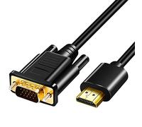 Herfair HDMI to VGA Cable,Gold Plated 1080P Adapter,Active HDMI Digital to VGA Analog Video Converter Cable for Desktop, Laptop, Projector, Monitor, HDTV, Xbox (1m)
