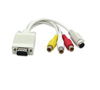 Herfair VGA to RCA Cable,VGA to S Video 3 RCA Converter AV TV Out Cable Adapter for TV PC Computer Video AV Projector