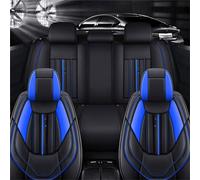 HerfsT Car Seat Covers PU Leather for KIA Soul Ⅱ 2014-2019, Tailored Full Set Seat Cushion Front Rear Seats Protectors Breathable Washable Accessories,E/Black~blue