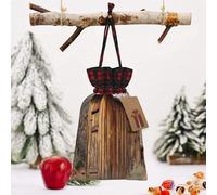 HerfsT Christmas Gift Bags With Drawstring Old Ancient Outhouse Print Burlap Gift Bag Reusable Xmas Favor Bags For Christmas Present Goody Birthday Thanksgiving Holiday Party Favor