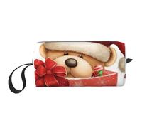 HerfsT Makeup Bag for Women 3D Bald Eagle Large Capacity Cosmetic Bags Portable Toiletry Bag Travel Storage, Santa Hat Gift And Merry Christmas, One Size