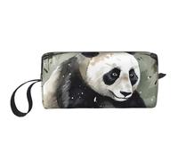 HerfsT Makeup Bag for Women Interior Palace Architecture Vintage Large Capacity Cosmetic Bags Portable Toiletry Bag Travel Storage, Ink Painting Panda, One Size