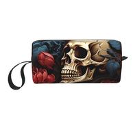 HerfsT Makeup Bag for Women Pig carrying a schoolbag Large Capacity Cosmetic Bags Portable Toiletry Bag Travel Storage, Skull Image Poster, One Size