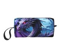 HerfsT Makeup Bag for Women Purple Tie Dye Large Capacity Cosmetic Bags Portable Toiletry Bag Travel Storage, Purple Dragon Purple Moon, One Size