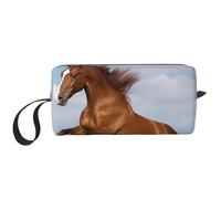 HerfsT Makeup Bag for Women Sea on the boards Large Capacity Cosmetic Bags Portable Toiletry Bag Travel Storage, Jump Horse, One Size