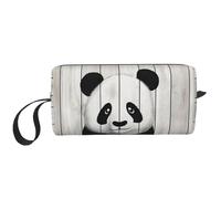 HerfsT Makeup Bag for Women Turtle in blue water Large Capacity Cosmetic Bags Portable Toiletry Bag Travel Storage, White Wooden Panda, One Size