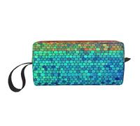 HerfsT Makeup Bag for Women Zebra jungle Large Capacity Cosmetic Bags Portable Toiletry Bag Travel Storage, Color Striped Mosaic, One Size