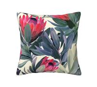 HerfsT Throw Pillow Cases Protea Paradise Printed Square Pillowcase Soft Durable Decorative Cushion Cover for Couch Bed Sofa Bedroom 18"X18"