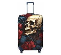 HerfsT Travel Luggage Covers Skull image poster Print Elastic Washable Luggage Cover Dust-Proof Suitcase Cover Baggage Protector for 18-32 Inch Luggage