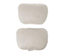 HERGON Travel Pillow 2 Pieces Universal Car Headrest Neck Pillow S Class Ultra Soft Cushion for Mercedes Benz Maybach, beige, Small