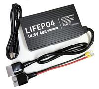 HERISKEER 12V 40A Fast LiFePO4 Lithium Battery Charger 14.6V 40 Amp High Output for 12.8V LiFePO4 Smart Charger Anderson Connector, M8 Rings for Deep Cycle Batteries in RV, Boat, Marine, Home Off-Grid