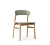 Herit Dining Chair Leather Upholstered Oak/Dusty Green