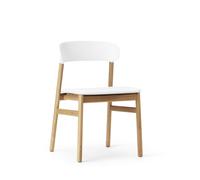 Herit Dining Chair Leather Upholstered Oak/White