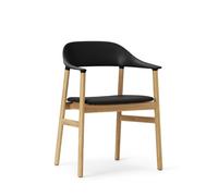 Herit Dining Chair w. Armrests Leather Upholstered Oak/Black