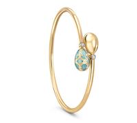 Heritage 18ct Yellow Gold Diamond & Turquoise Enamel Crossover Bracelet