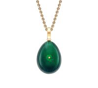 Heritage 18ct Yellow Gold Green Enamel Starburst Egg Pendant