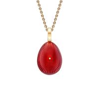 Heritage 18ct Yellow Gold Red Enamel Starburst Egg Pendant