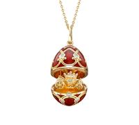 Heritage 18ct Yellow Gold & Red Guilloché Enamel State Coach Pendant