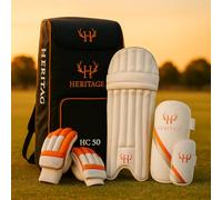 Heritage Academy Cricket Kit Set Pads Thigh Pad Arm Guard Legguards Batting Pads Gloves Cricket Backpack Cricket Bag - Junior