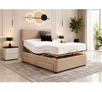 Heritage Adjustable Mobility Bed With Mattress & Drawers Beige
