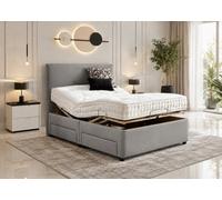 Heritage Adjustable Mobility Bed With Mattress & Drawers Silver
