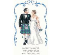 Heritage Aida Scottish Wedding (A) Counted Cross Stitch Kit, PUSW1030-A, 21x12.5cm