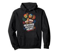 Heritage Beats In My Heart Latin Percussion Pride Pullover Hoodie