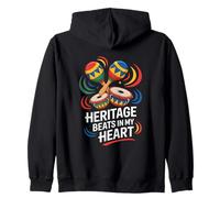 Heritage Beats In My Heart Latin Percussion Pride Zip Hoodie
