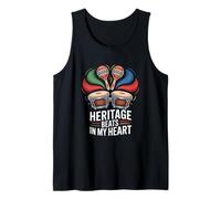 Heritage Beats in My Heart Latin Rhythm Maracas Bongos Tank Top