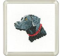 Heritage Black Labrador Counted Cross Stitch Kit CFBL1444-A Coaster Size 7.5 x 7.5 cm
