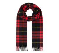Heritage Bold Check Cashmere Scarf with Tassels and Gift Box - POPPY / ONE