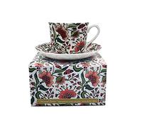 heritage Bone China Breakfast Cup/Saucer Oriental Peony Gift Boxed Postage Free UK