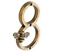 Heritage Brass bee House Number with Bee design | 5 inch Modern Door Sign Numbers Signs Plaques | Street Home Address Numerals (8)