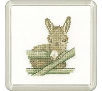 Heritage CFDO1445-A Donkey (A) Counted Cross Stitch Kit Coaster Size 7.5 x 7.5 cm