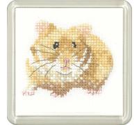 Heritage CFHS1261-A Hamster (A) Counted Cross Stitch Kit Coaster Size 7.5 x 7.5 cm