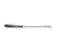 Heritage Chain Lead With Leather Handle Heavy Black 80cm