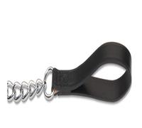 Ancol Heritage Leather Extra Heavy Chain Lead - Black Steel Durable Dog Walking Accessory with Leather Handle - 80cm L