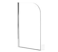 Heritage Corner Curved 1 Panel Clear Glass Chrome Effect Frame Bath Screen, (W) 780mm (H) 1400mm
