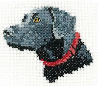 Heritage Counted Cross Stitch Kit Aida Black Labrador LFBL1425-A 6x5cm